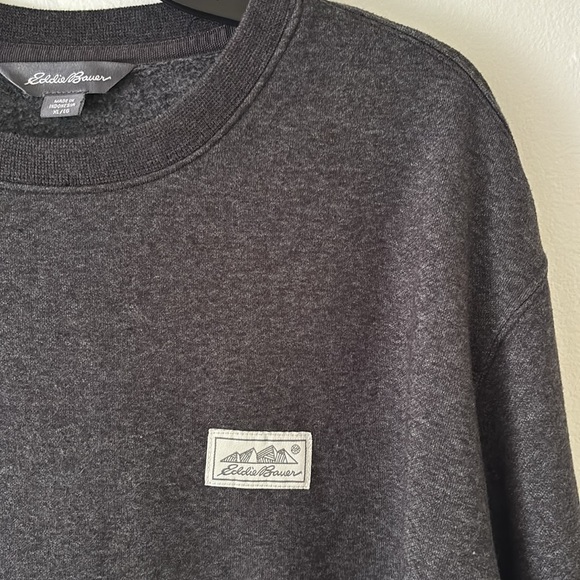Eddie Bauer Dark Gray Cozy Winter Crewneck Sweatshirt - Picture 2 of 5